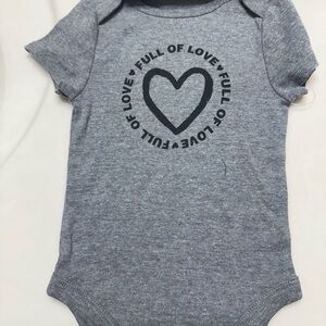 Gray 'Full of Love' Heart Baby One-Piece